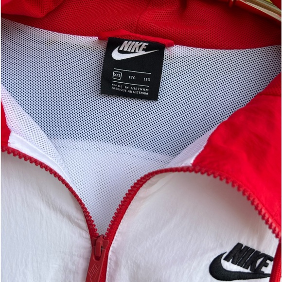 NIKE Red White & Blue Quarter Zip Pullover Windbreaker Men’s size XXL SWEET FIND - Picture 6 of 7